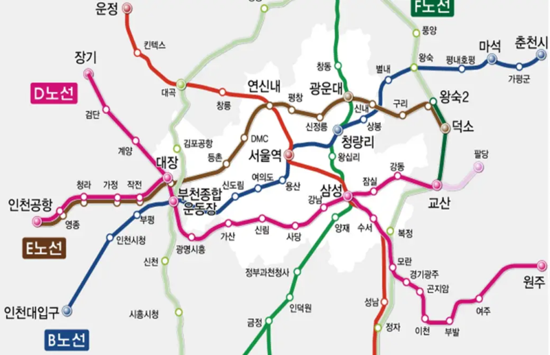 GTX계획노선도