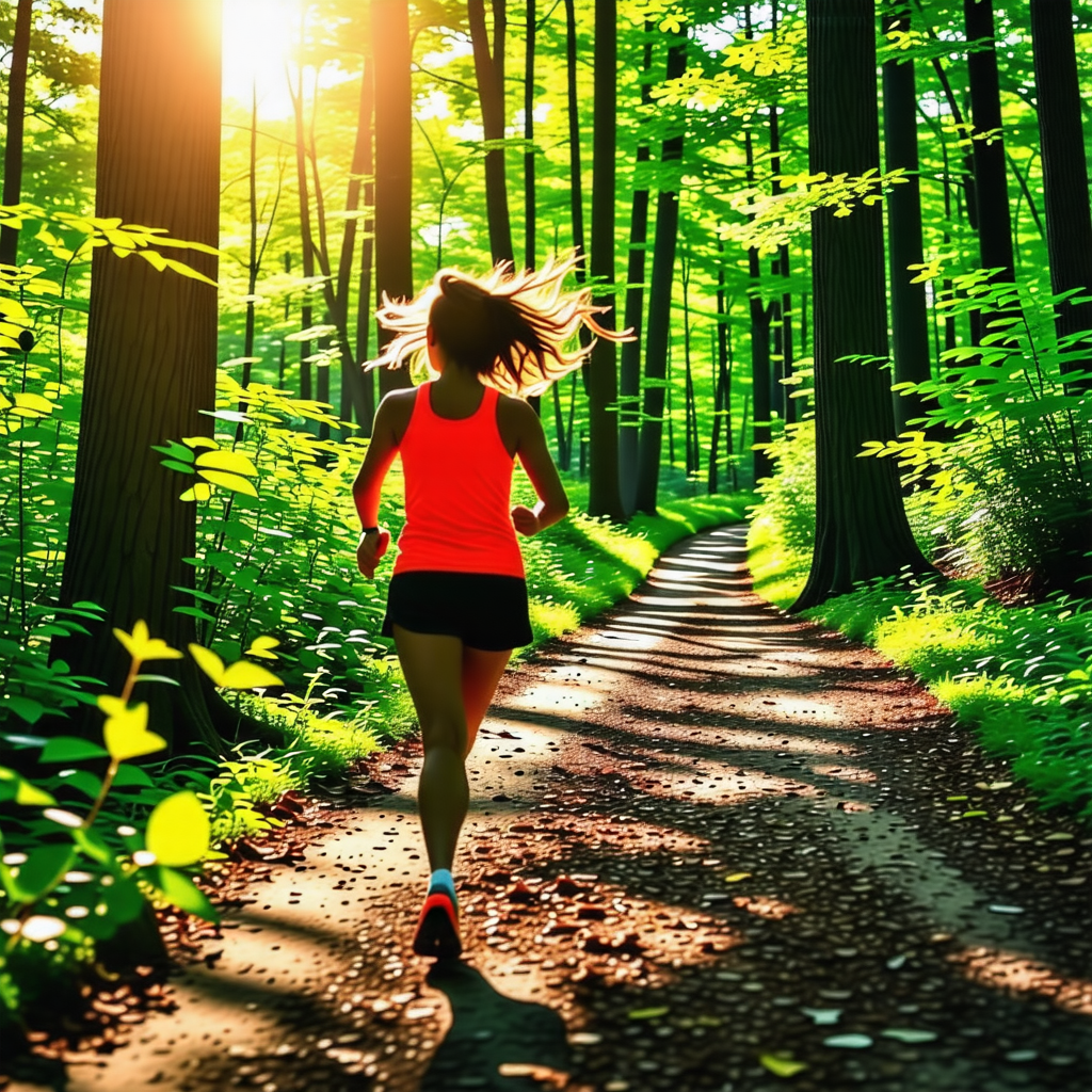 숲 속을 달리는 사람