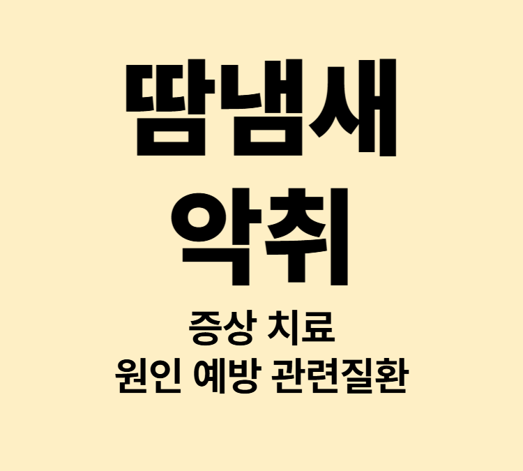 많이 흐르는 땀 냄새 악취 신경쓰이나요 증상 치료방법