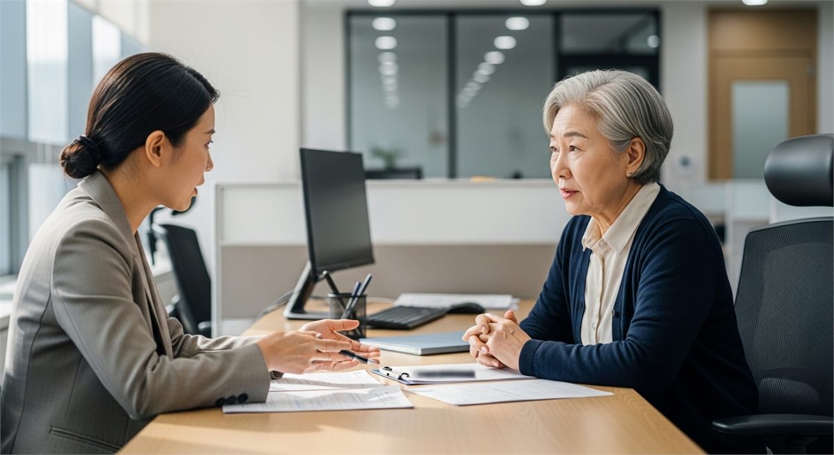 연금 상담을 받는 현장 분위기를 담은 장면 