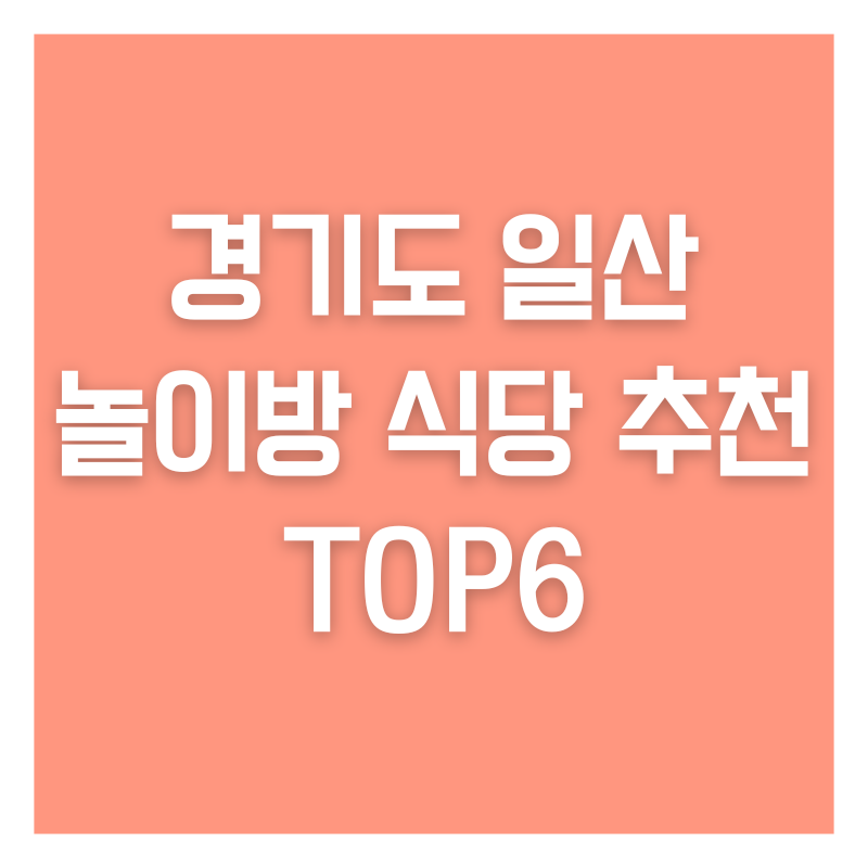 경기도 일산 놀이방 식당 추천 TOP6