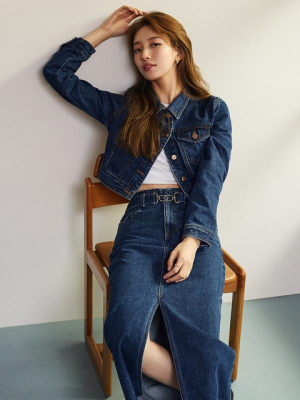 게스 SUZY 베이직 데님 자켓 YN3D6874