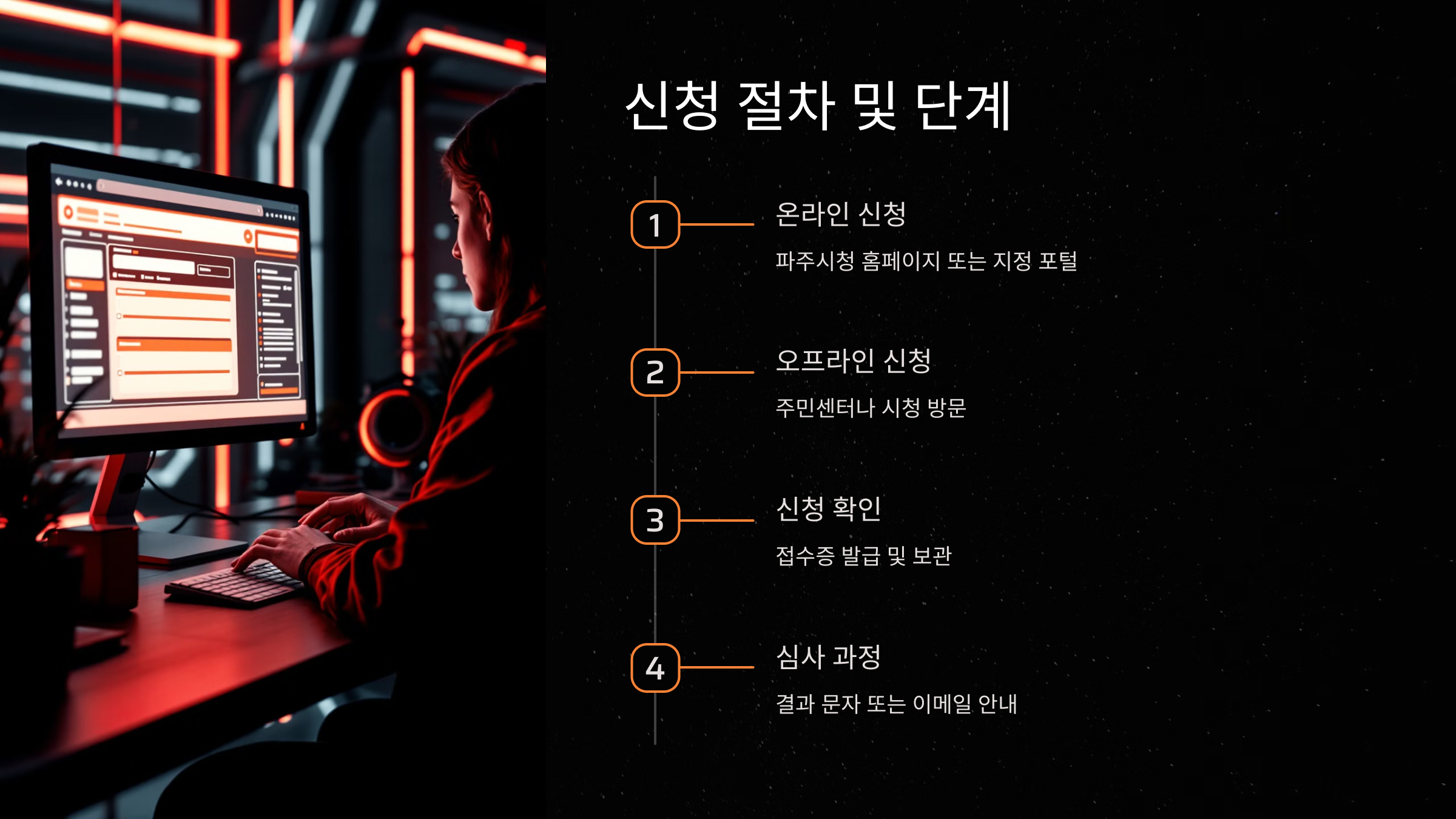 신청 절차 및 단계