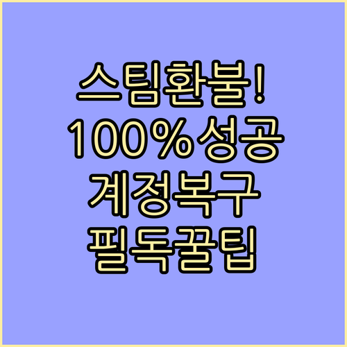 스팀 환불 방법과 계정 복구 고객센터..