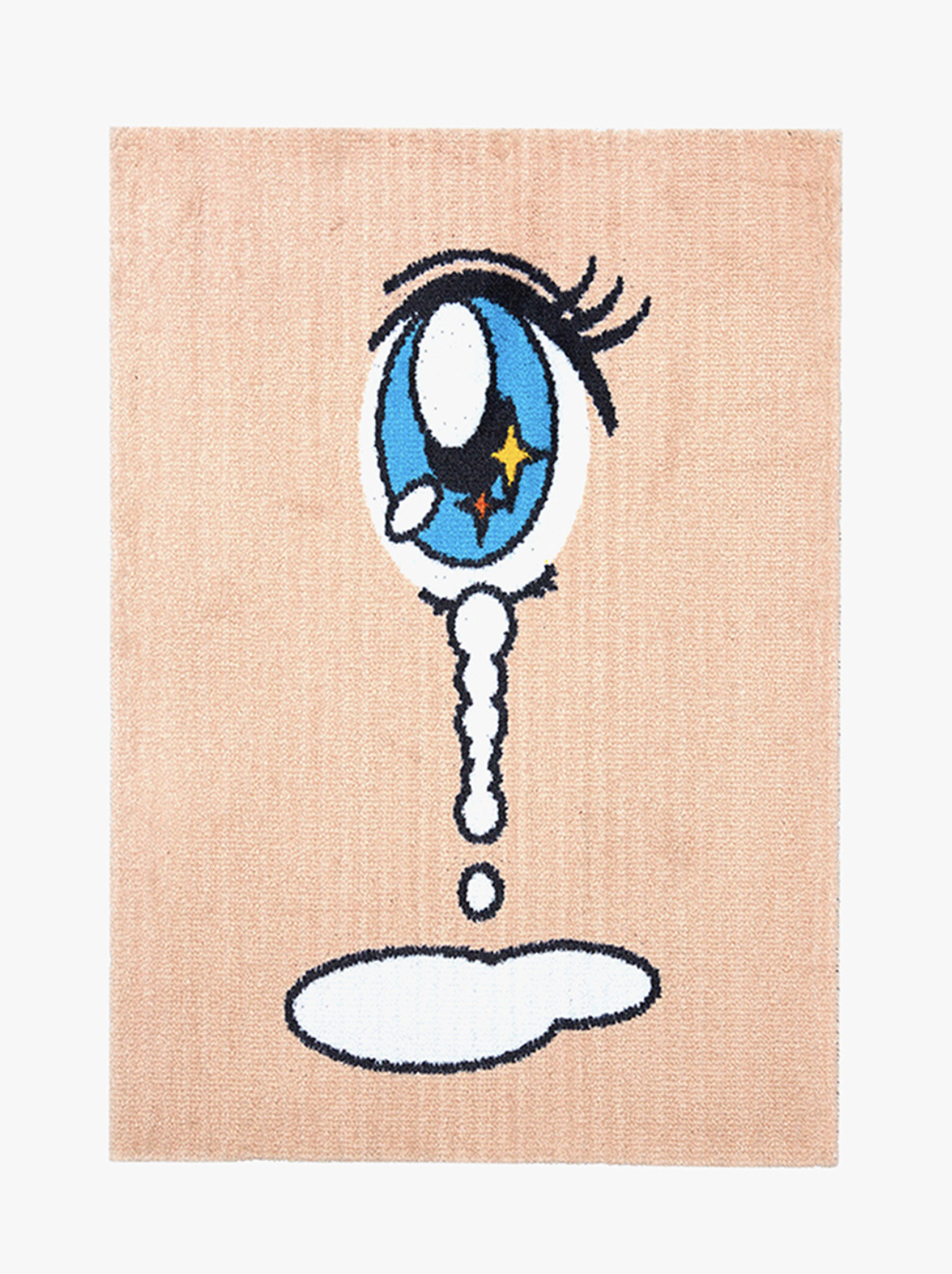 눈물 흘리는 눈을 그린 러그