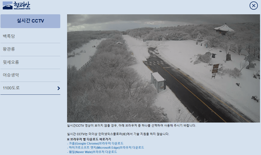 한라산 실시간 cctv