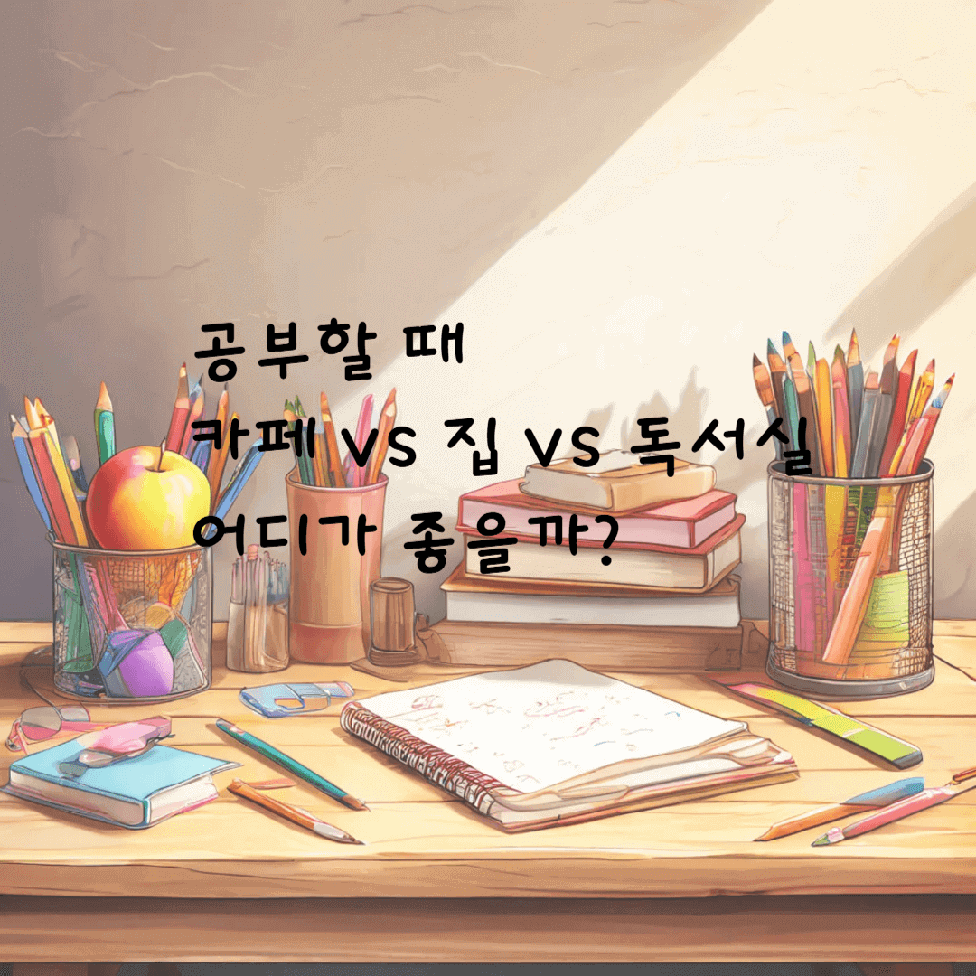 공부할 때 카페 vs 집 vs 독서실 어디가 좋을까?
