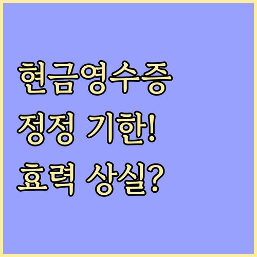 법적 효력 유지를 위한 현금영수증 자..