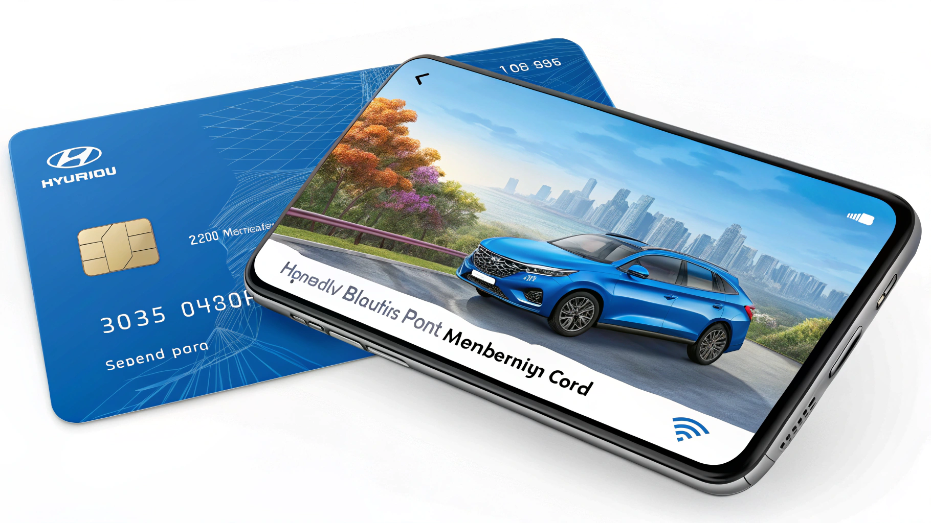블루멤버스 카드와 앱의 자동차 사진