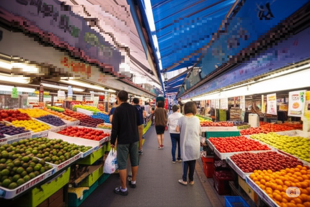 생회복 소비쿠폰을 통해 활성화되는 지역 상권을 상징합니다