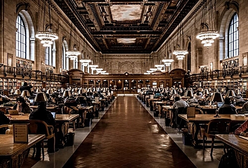 도서관에서-공부하는-사람들