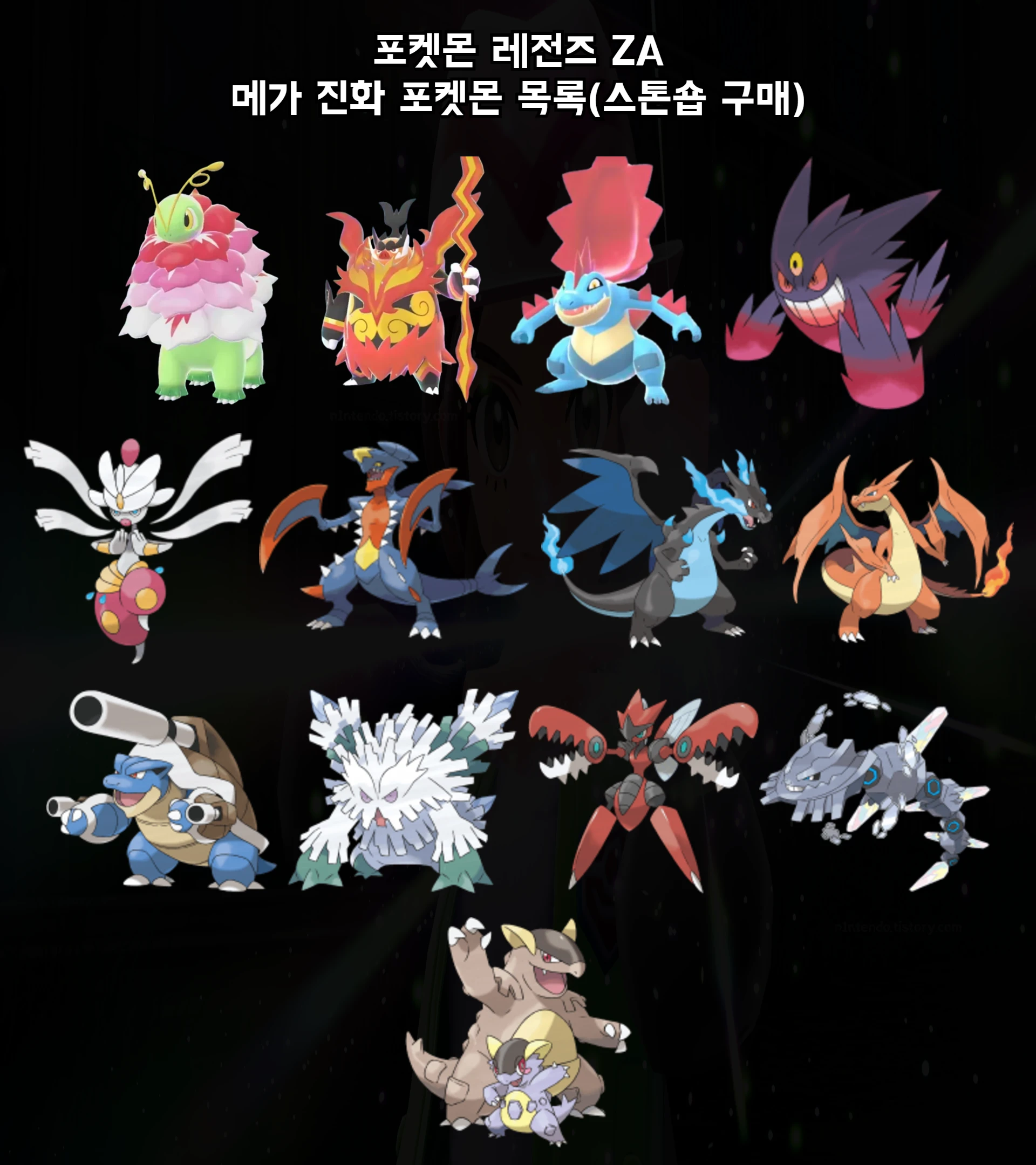 포켓몬 레전즈 ZA 스톤숍에서 구매한 메가스톤으로 진화하는 포켓몬