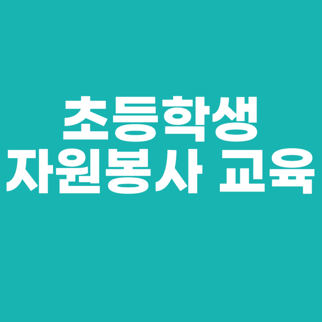 초등학생 자원봉사 교육