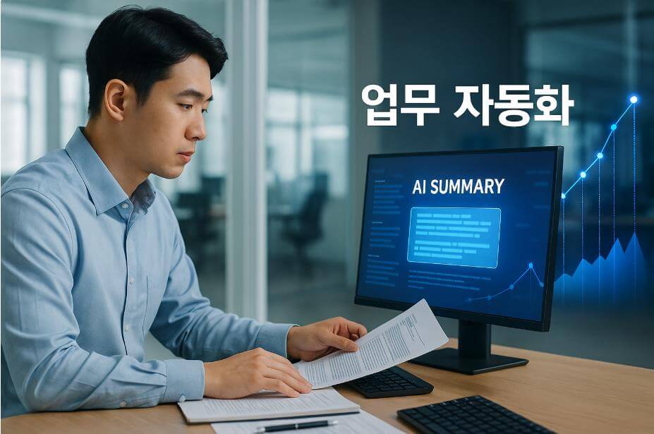 반복 업무가 AI로 대체되는 흐름을 보여주는 장면