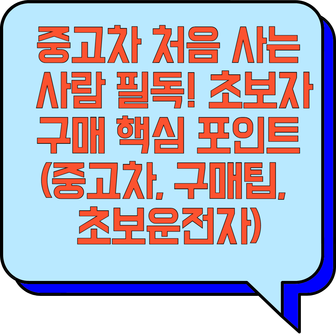 중고차 처음 사는 사람 필독! 초보자 구매 핵심 포인트 (중고차, 구매팁, 초보운전자) 관련 이미지 사진