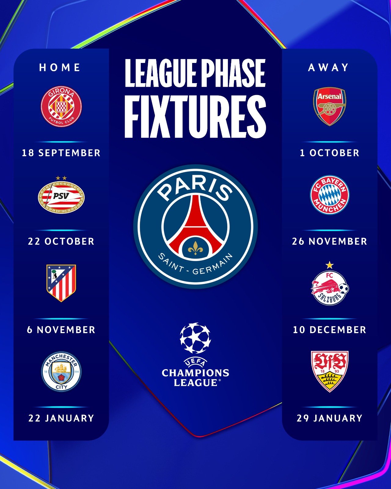 2425 챔스 조추첨 결과 조주첨방식 챔피언스리그 페이즈 그룹 스테이지 대진표