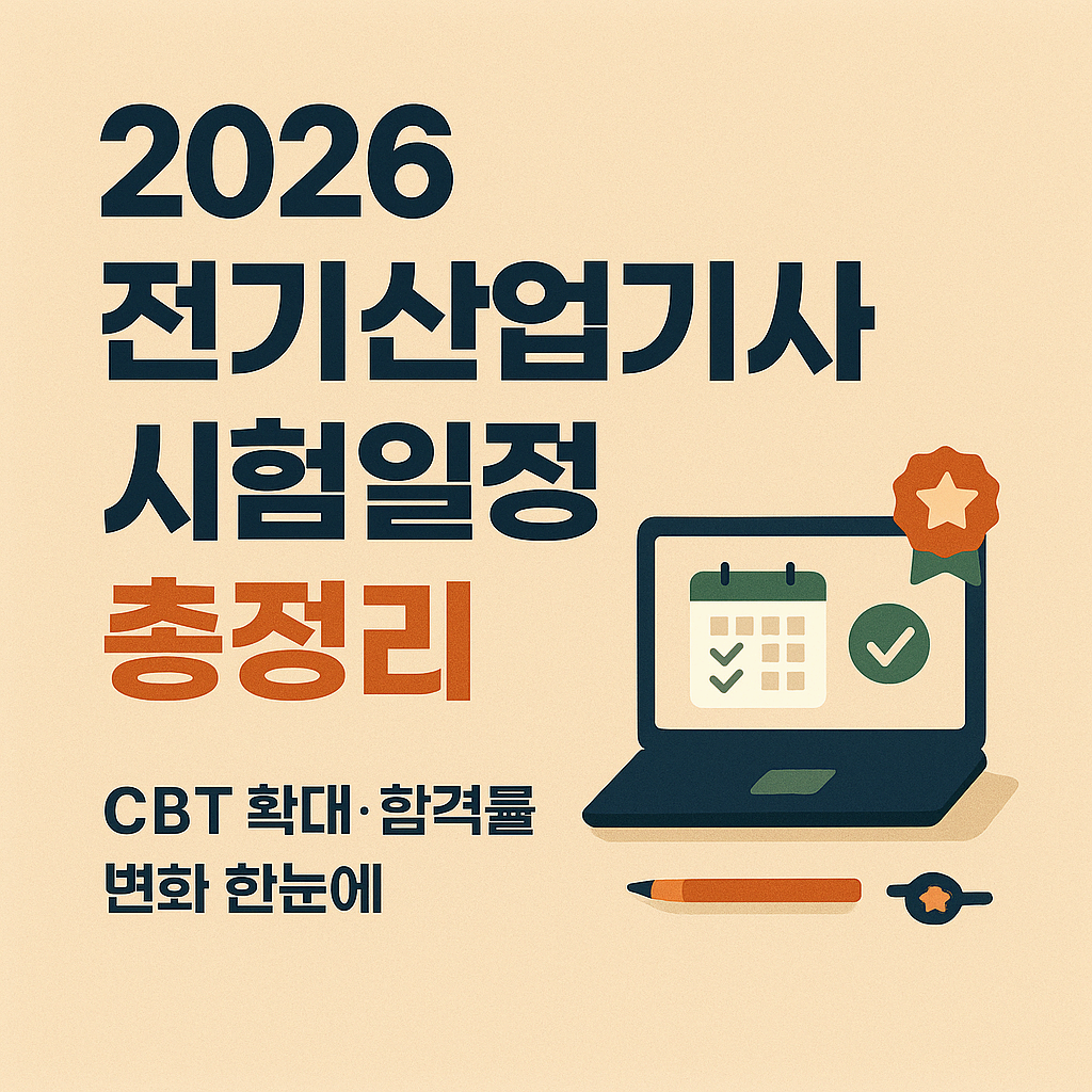 2026 전기산업기사 시험일정 총정리 ❘ CBT 확대 및 합격률 변화 완벽 분석