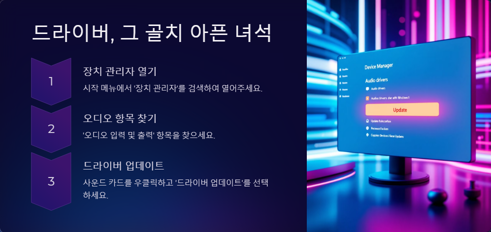 윈도우11에서 사운드가 나오지 않을 때 해결하는 법