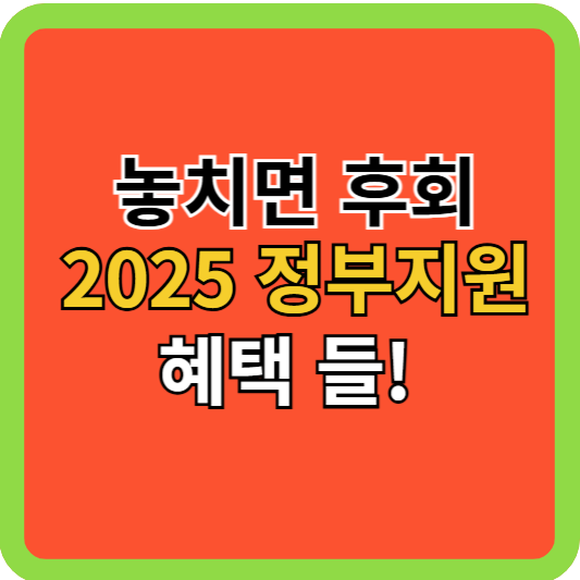 놓치면 후회, 2025 정부지원 혜택들!