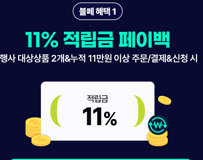 블랙프라이데이 세일기간 행사내용