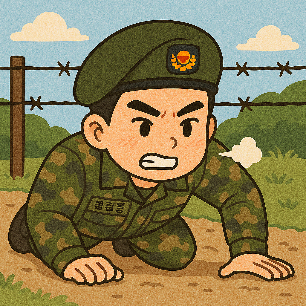 훈련받고 있는 군인의 모습