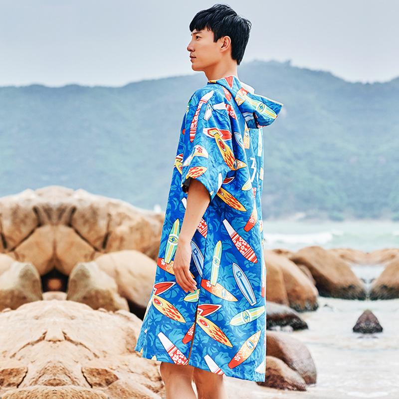 지니스 비상 361도 대형 극세사 후드 비치 가운 판초타월 비치타올