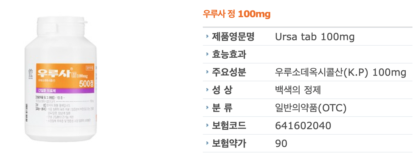 우루사 100mg 상세 정보