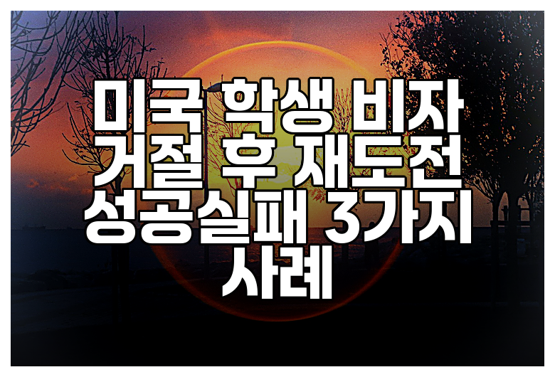 미국 학생 비자 거절 후 재도전 성공실패 3가지 사례