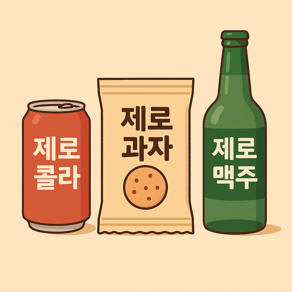 제로 맥주, 제로 과자, 제로 콜라 그림