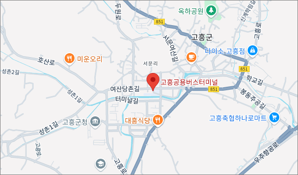 고흥공용버스터미널 시간표 조회, 예매