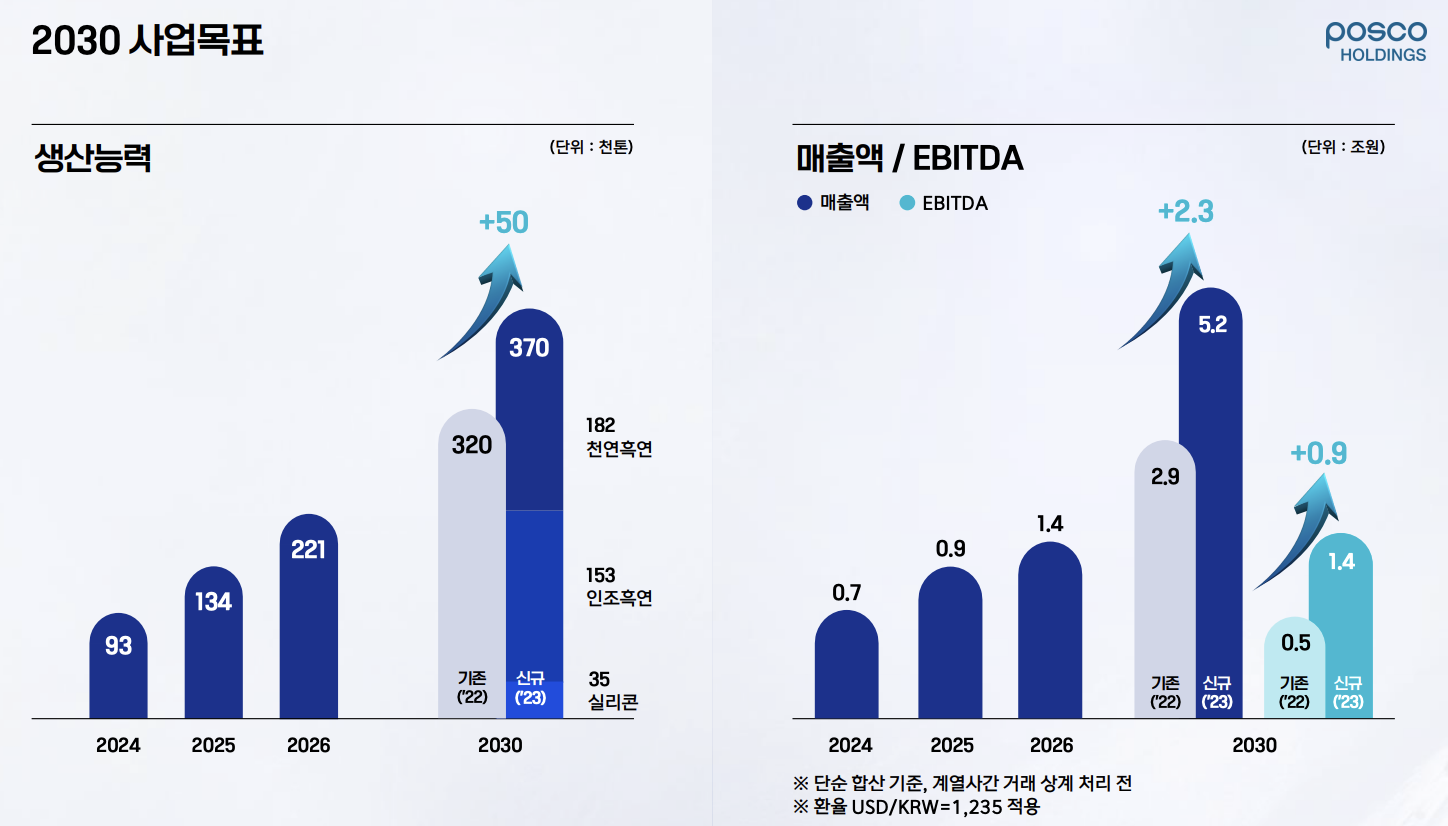 포스코퓨처엠 음극재 사업목표