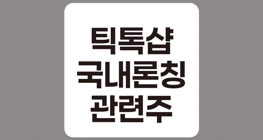틱톡샵 국내 론칭 예정과 틱톡 관련주 심층 분석