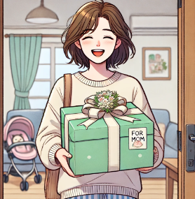 엄마가 선물을 받는 그림들