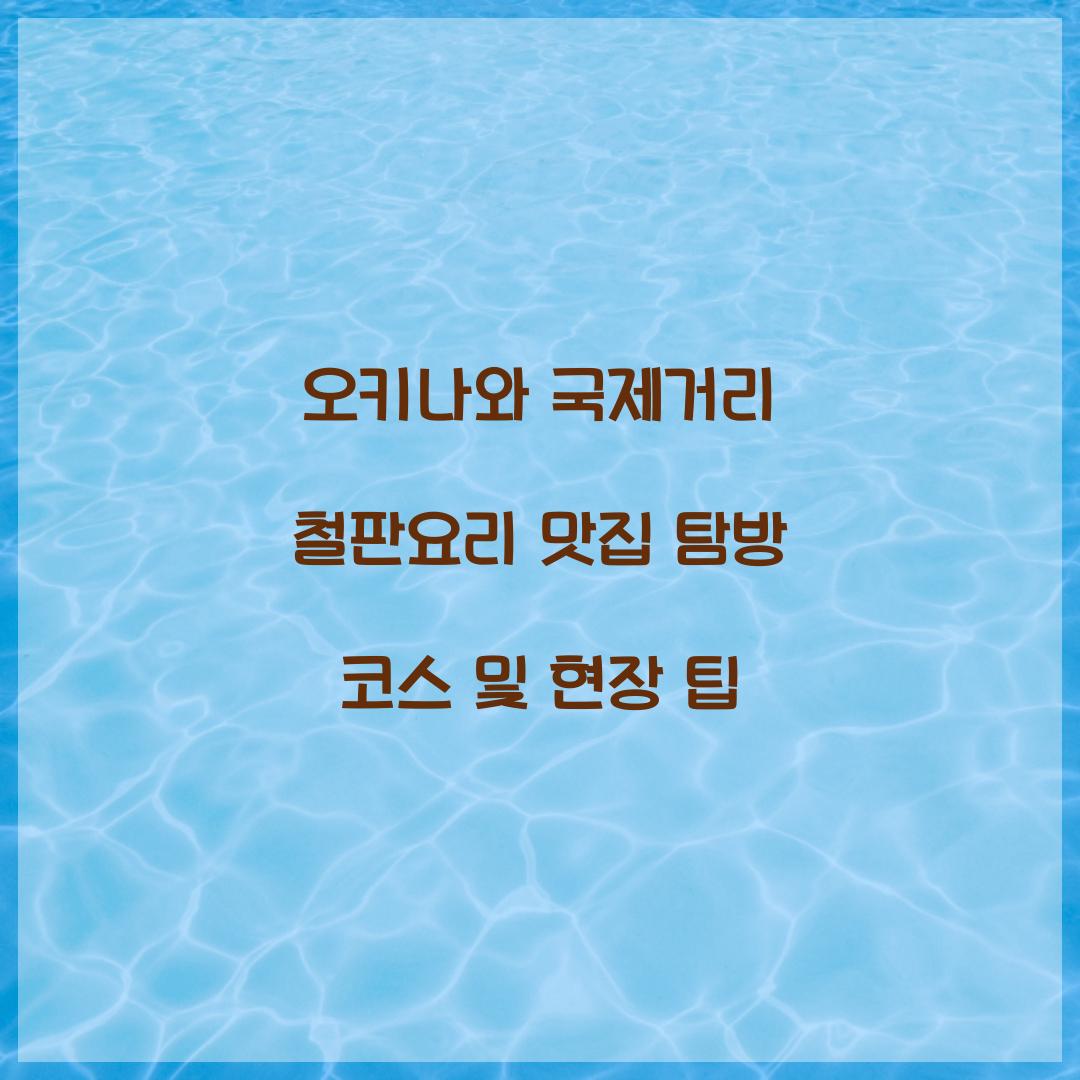 오키나와 국제거리 철판요리