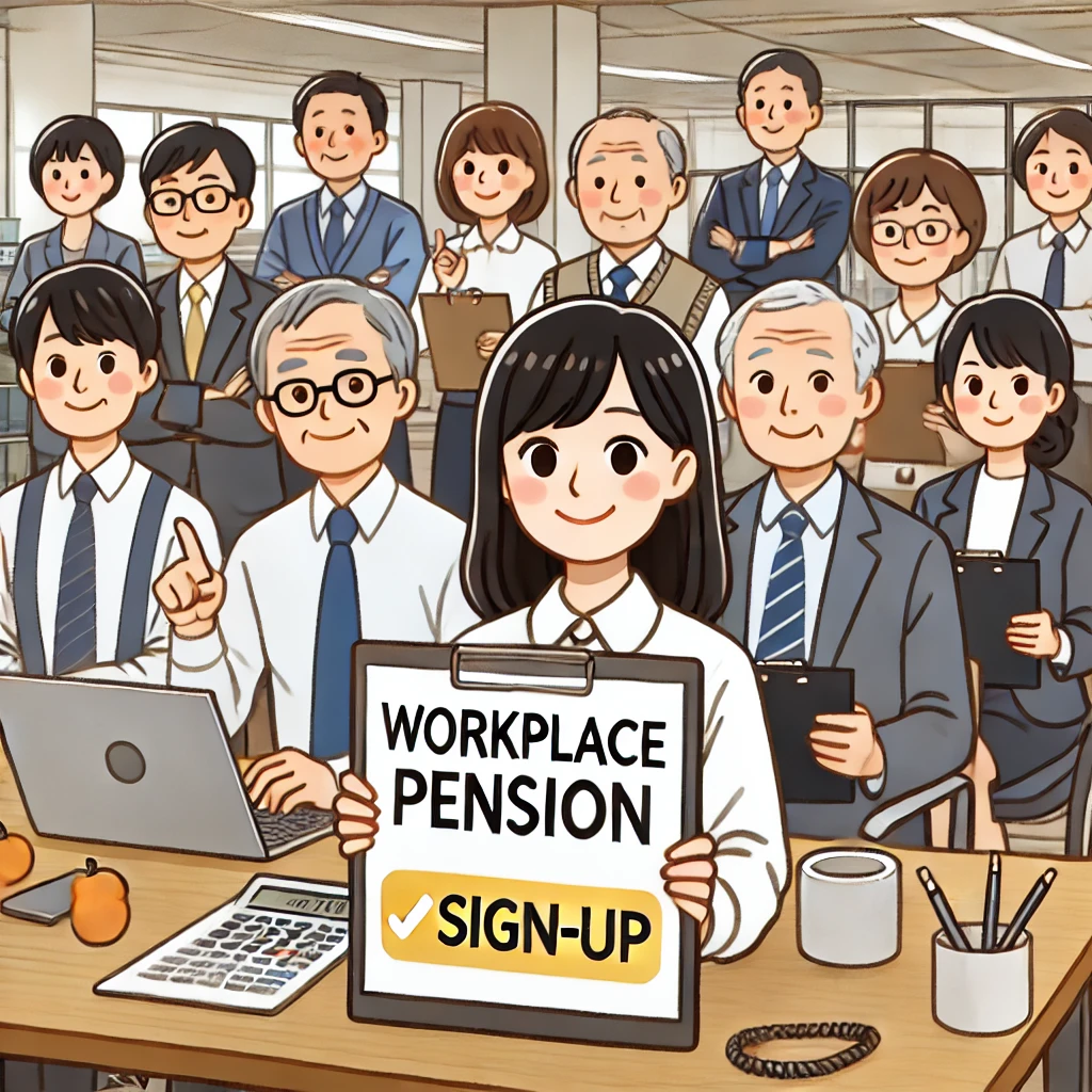 사업장 연금 가입을 설명하는 한국 직장인들