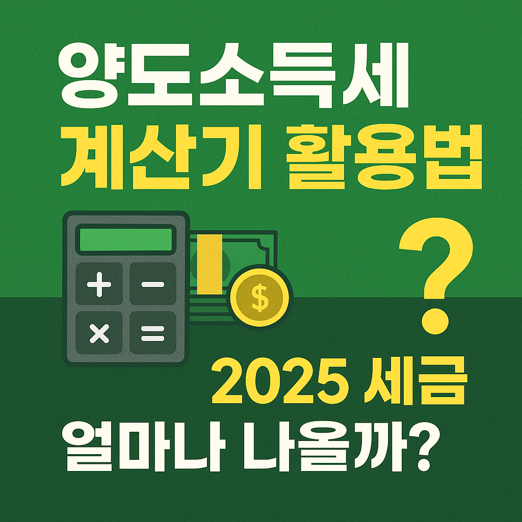 2025 양도소득세 계산기 활용법