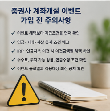 증권사 계좌개설 이벤트 가입 전 주의사항