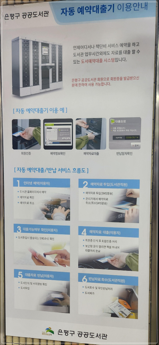 자동예약 대출기 안내문