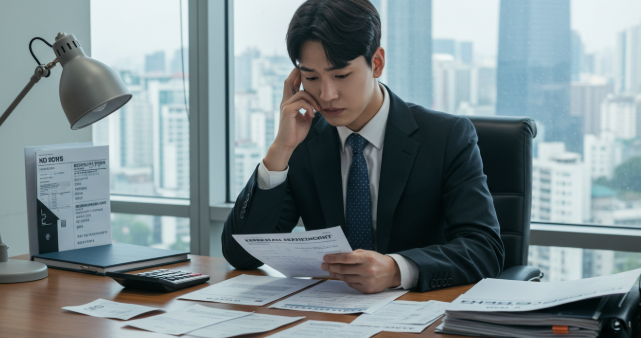 개인회생 고민하는 직장인 사진