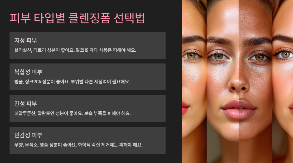 피부 타입별 클렌징폼 선택