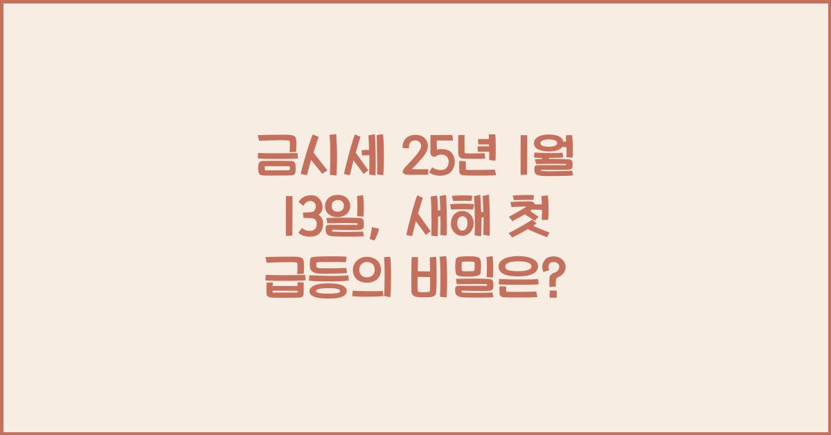 금시세 25년 1월 13일