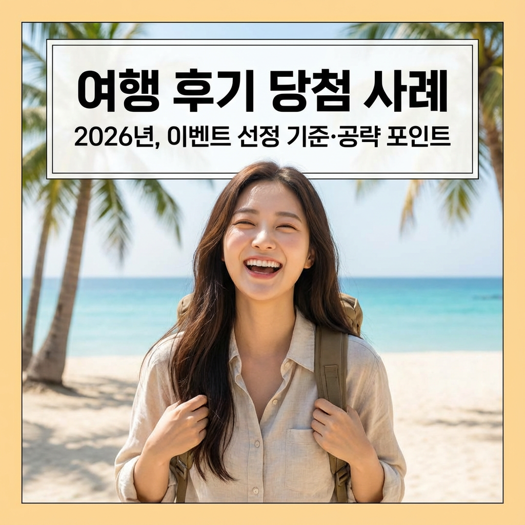 여행 후기 당첨 사례 2026년 | 이벤트 선정 기준·공략 포인트