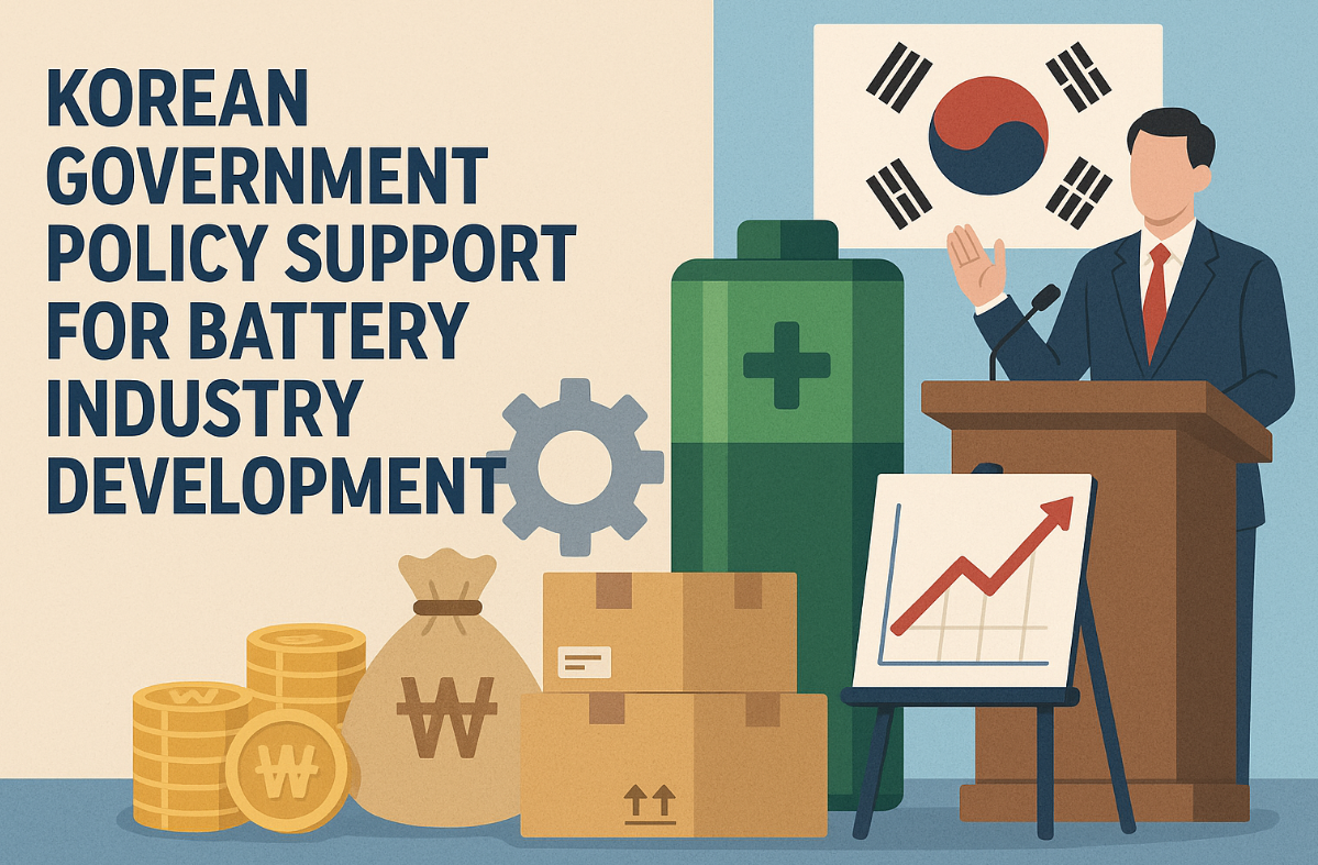 배터리 산업 발전을 위한 한국 정부 정책 지원