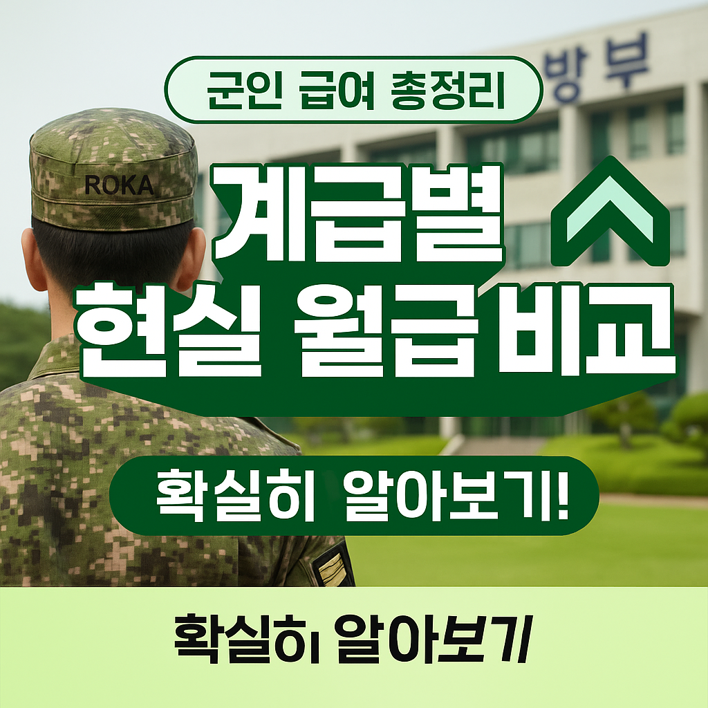 [1편] 2025년 군인(병사/장교) 월급 총정리