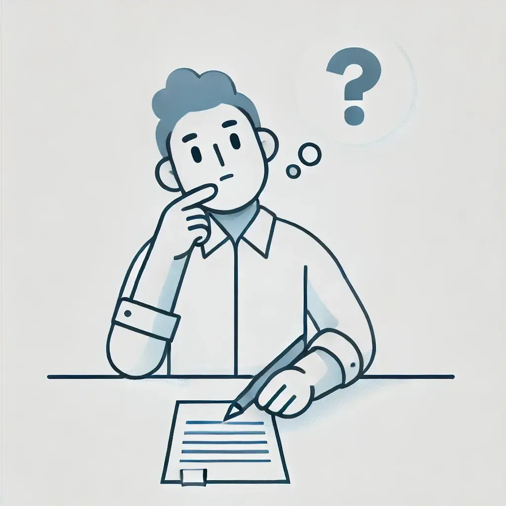 투자를 고민하는 남자의 생각하는 모습