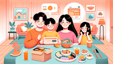 공공배달앱으로 주문받고 행복해하는 가족