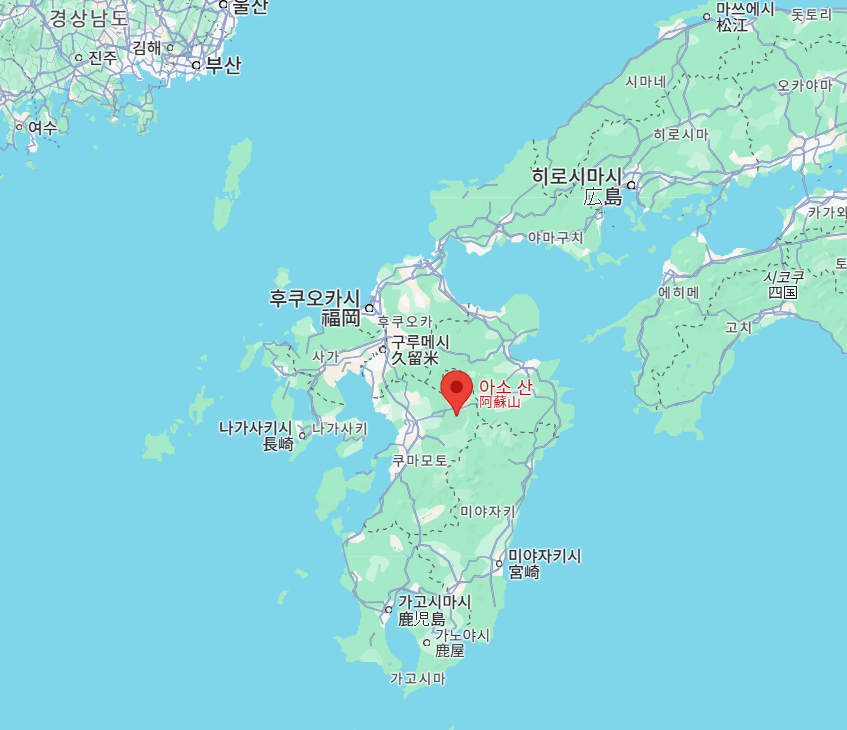 아소산 위치를 알 수 있는 지도