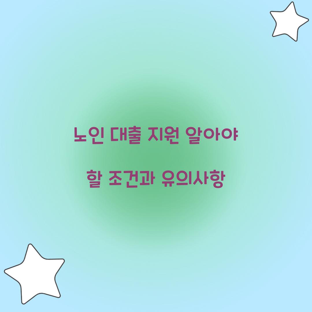 노인 대출 지원