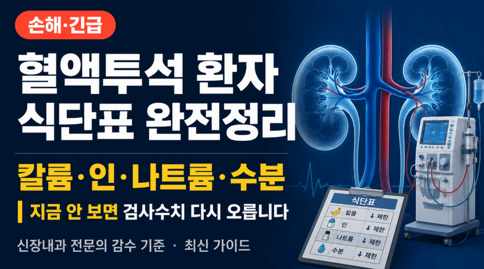 혈액투석 환자 식단표 완전정리 이미지사진