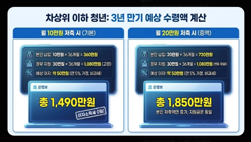 청년내일저축계좌 신청자격,신청방법,지원금액 5분확인